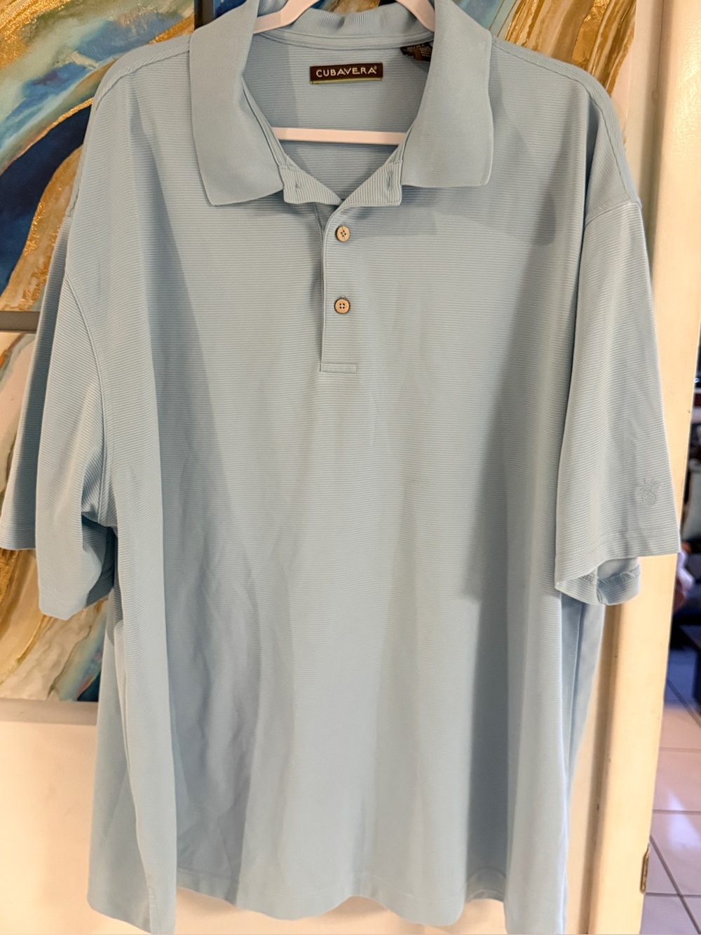 Cubavera Men's Textured Performance Polo Shirt 3x